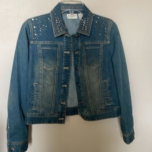 Jeweled Jean jacket by Chicos